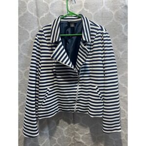 Lane Bryant Womens Plus‎ Size 22 Striped Blazer Jacket Career Casual